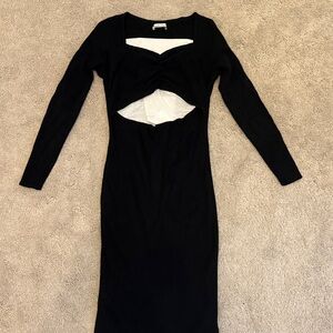 Abercrombie & Fitch Black Cut-Out Sweater Dress